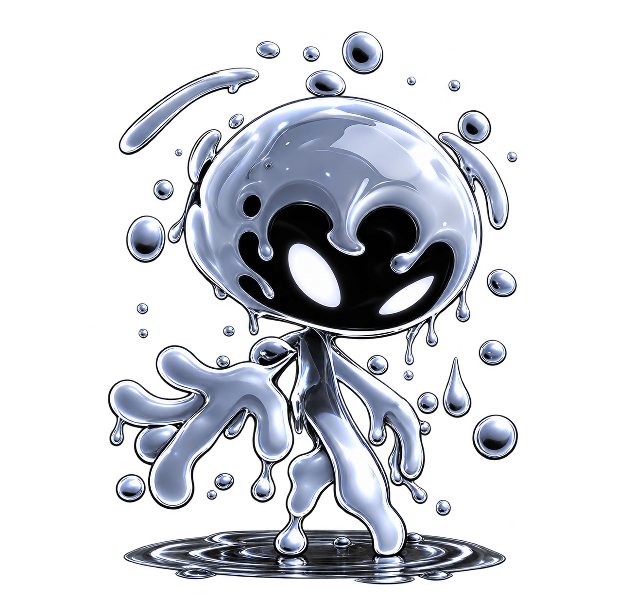 Slime Audio chrome liquid mascot